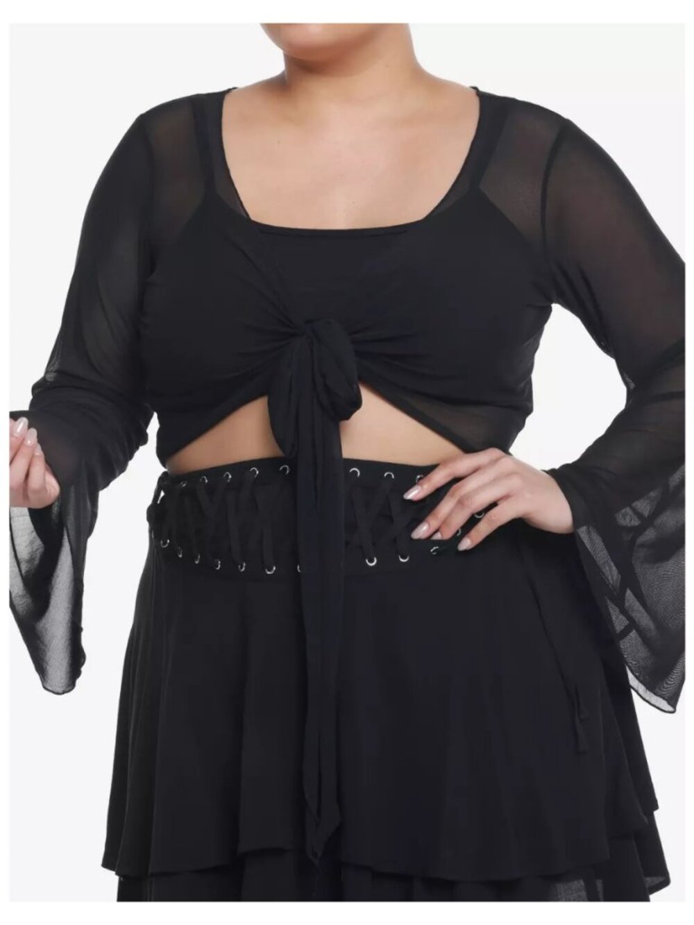 NWT Hot Topic Cosmic Aura Mesh Bell Sleeve Shrug Top 3X